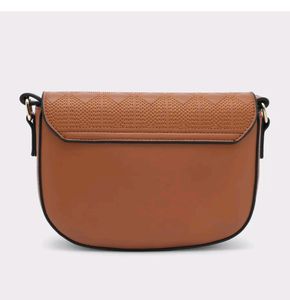 Iykyk Compact Brown Textured Crossbody Sling Bag
