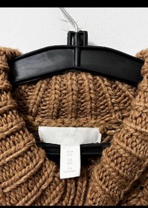 H&amp;M Brown High Neck Heavy Knit Sweater
