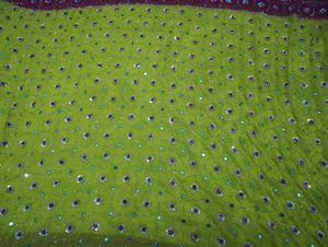 Green Embellished Dress Material