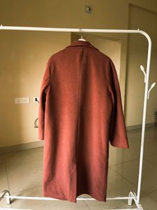 Rust Wool Blend Trench Coat