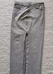 Gray Denim Maxi Skirt