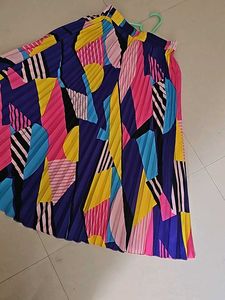 Women Printed Flared Multicolor Skirt