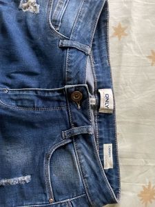 Only Ripped Dark Wash Skinny Jeans