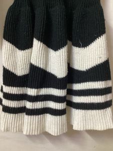 Black &amp; White Striped Knit Dress