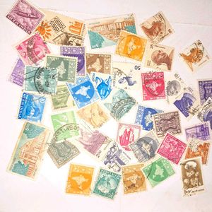 40 Vintage Indian Stamps
