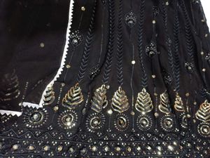 Elegant Black Embroidered Kurta 2psc Set