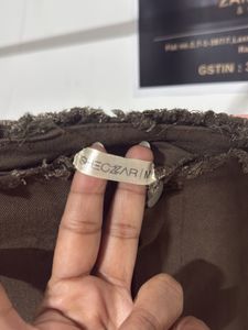 Brown Distressed Denim Pants