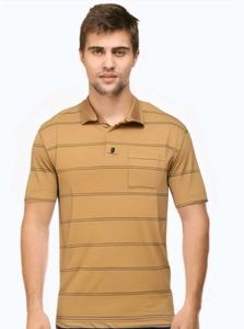 Khaki Brown Striped Casual Shirt for Men | Free Si