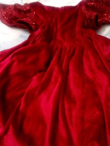 Red Sequin Sleeve Dress