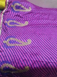 Pink Paisley Saree With stiched blouse-32