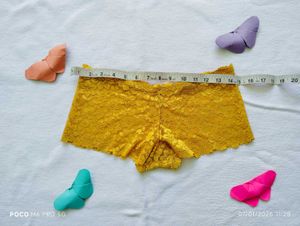 Yellow Lace Boy Shorts