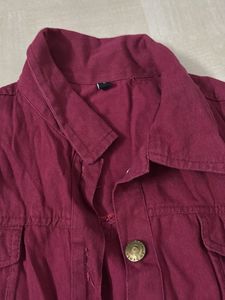 Maroon Denim Jacket