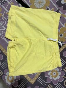 Yellow Casual Shorts