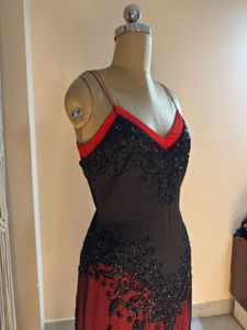 Elegant Red &amp; Black Dress