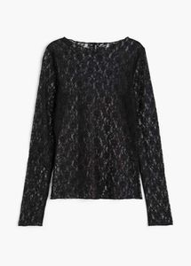 Elegant Black Lace Long Sleeve Top
