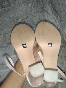 Women Off White Heel Sandal