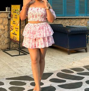 Pink And White Coord Set