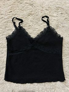 H&M Lace Trimmed Top