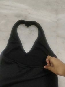 Black Halter Neck Top For Women