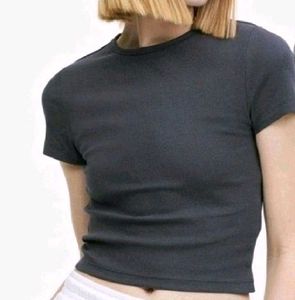 H&amp;M Solid Ribbed Top