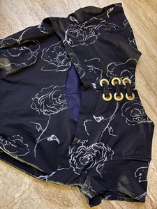 Floral Print Blue Dress.SIZE-28-34