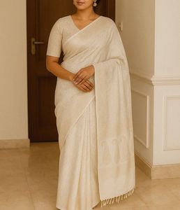 White Dyeable Banarasi Saree