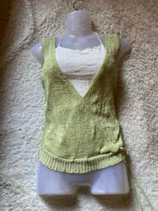 Y2K Green Knit Tank Top
