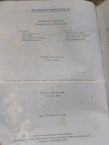 SL Arora, Physics Class 11, Part 1&amp;2