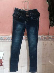 High-Waisted Denim Jeans