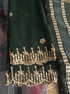 Elegant Dark Green Embellished Suit