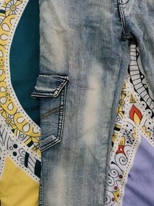 Blue Denim Vintage Cargo Pants