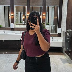 Burgundy Crop Top