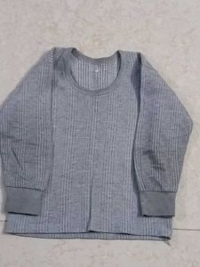 Gray Ribbed Long Sleeve Top