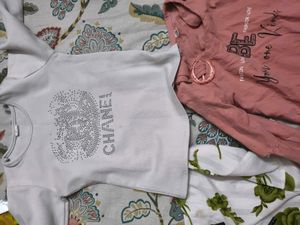 Combo Of 3 Tops &amp; Pink Cap For 5-6 Years Girl