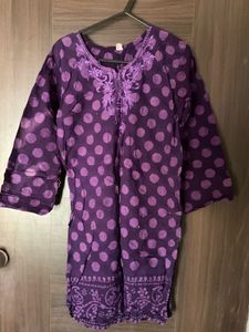 Purple Polka Dot Kurta BLOCK PRINT 💜💟