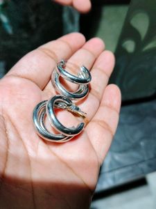Silver Trio Hoops