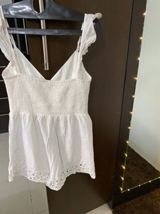 White Chickankari Romper