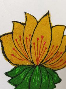 Diy Lotus Rangoli Art Yellow
