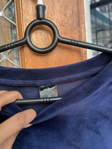 Navy Blue Velvet top
