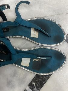Blue And Silver Party Wear Sandals