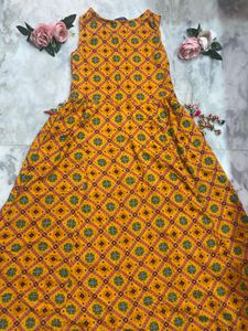 Boho Chic Mustard Kurti Dress