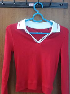 Westside Fitted Red Crop Top
