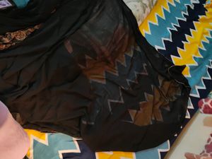 Black Ready To Wear Saree With Handwork Blouse