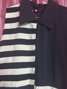 Striped &amp; Navy Sleeveless Dress