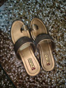 Gold Wedge Sandals