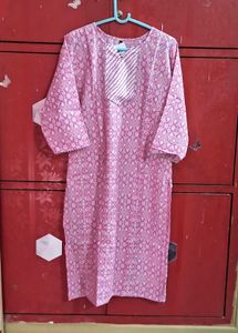 Pink Printed Kurta Set Size 42 inches