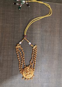Traditional 3 Layer Golden Lakshmi Choker Necklace