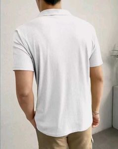 Casual White Camp Collar Shirt