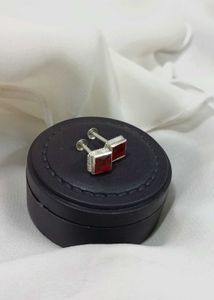 Pure Silver Sterling AD Red Stud