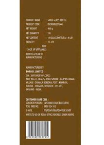 Borosil Smile Clear Glass Water Bottle